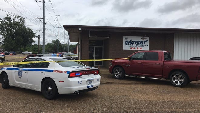 An employee was shot in the course of an armed robbery at Battery Sales and Service on Fortification Street.