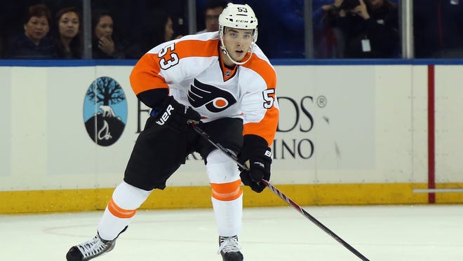 Shayne Gostisbehere will be paired with Luke Schenn in his NHL debut.