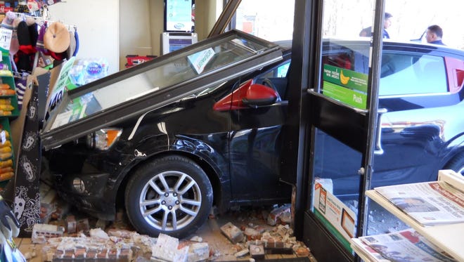 Livonia police say this vehicle drove through the front of the 7-Eleven store at Seven Mile and Inkster last week. No one was injured.