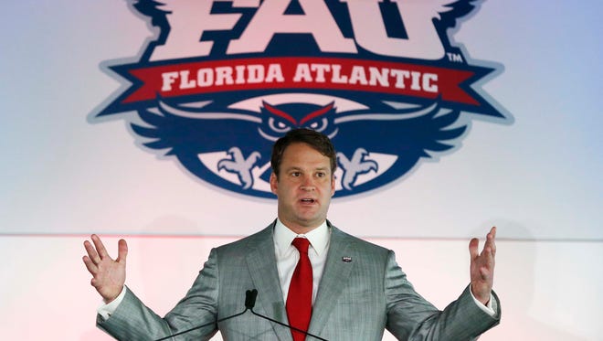 The well-traveled Lane Kiffin is introduced as Florida Atlantic coach.