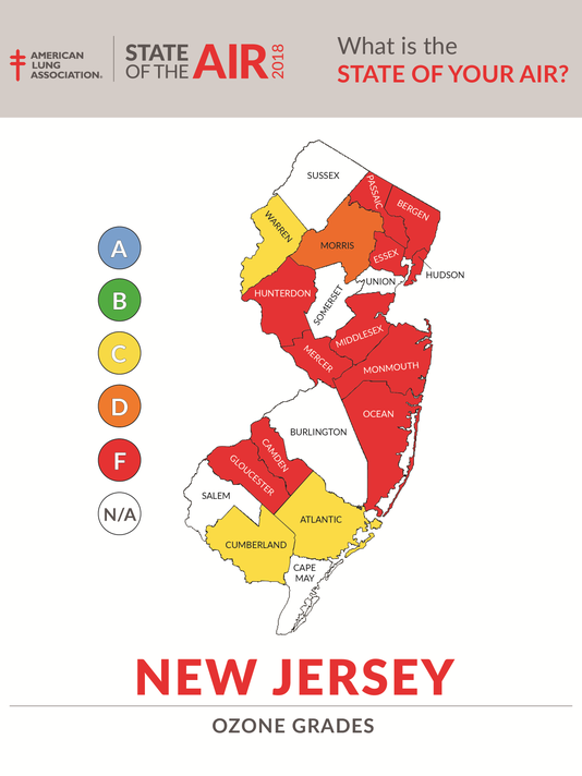 Air quality in NJ is among the worst in the nation due to pollution