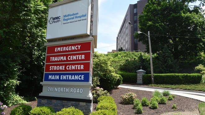 The sign in front of MidHudson Regional Hospital on North Road in Poughkeepsie is shown in this June file photo.