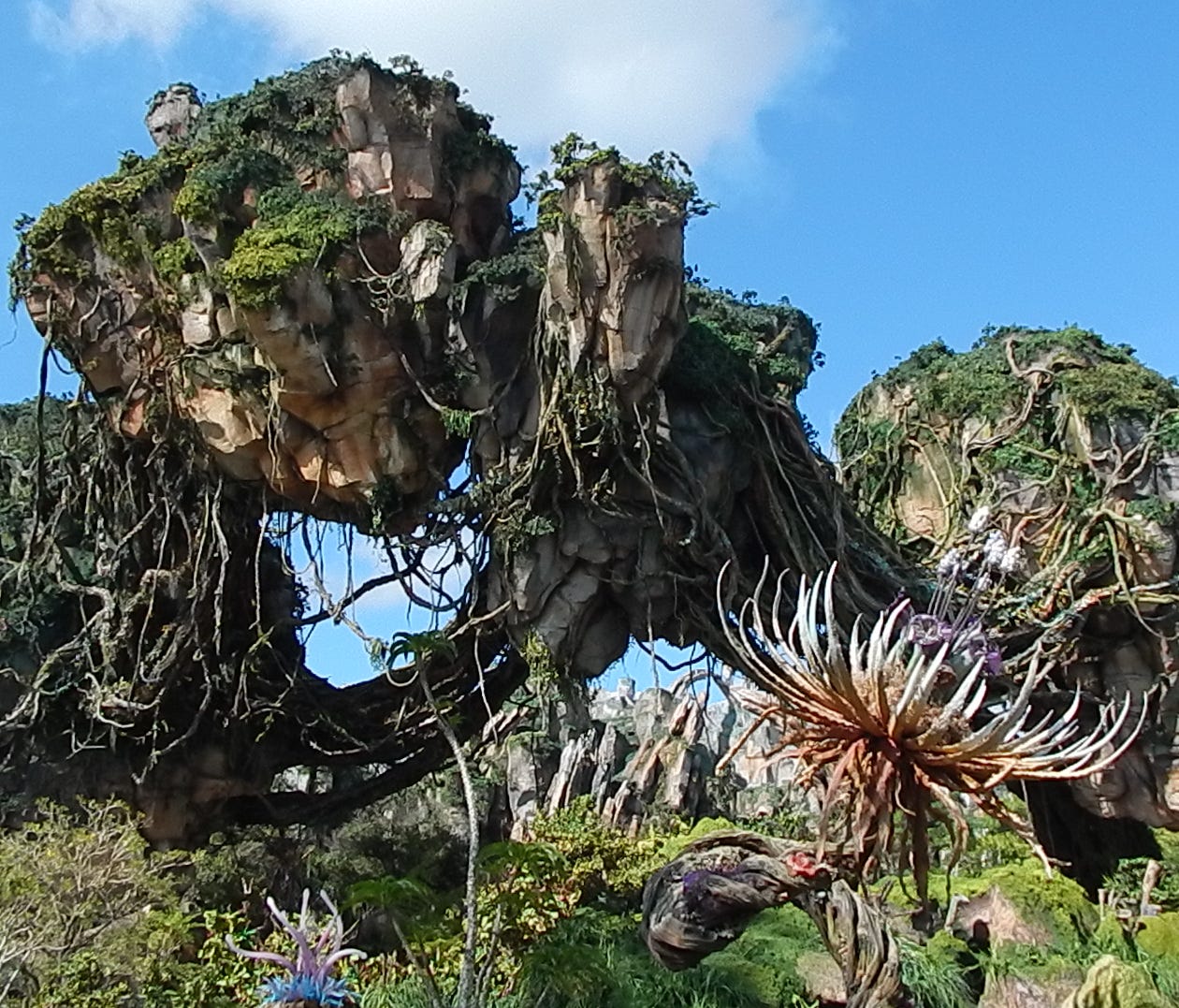 The floating mountains are a marvel of engineering.