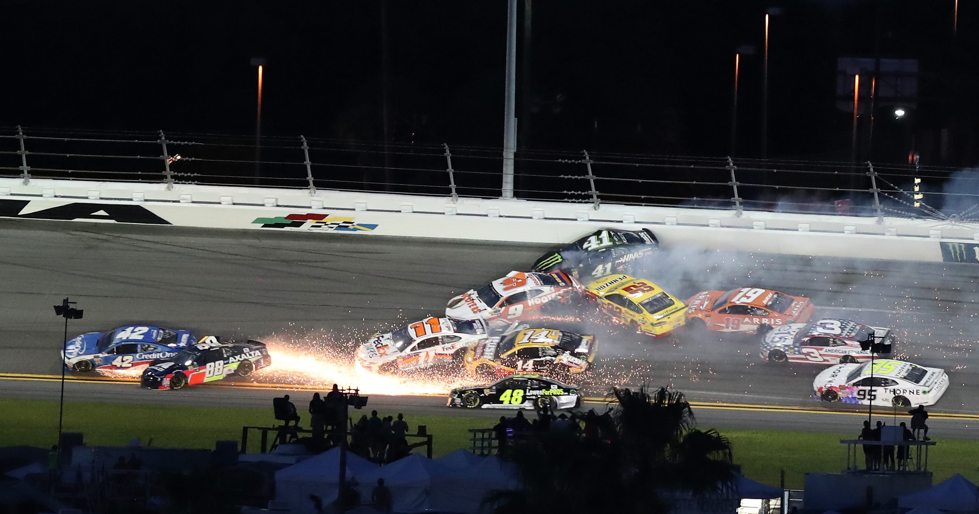 Nascar Half The Daytona Field Collides In Massive Crash In