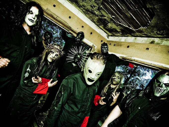 An undated press photo of the band Slipknot.