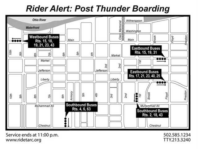 Thunder Over Louisville 2018 Downtown Louisville Tarc Route Plan