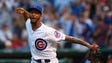 NLDS Game 3: Nationals at Cubs - Cubs relief pitcher