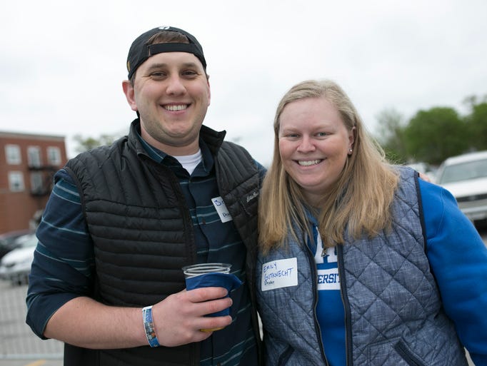 Brett Fisher, 29, left, and Emily Gutknecht, 23, during
