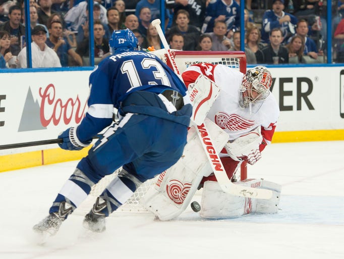 Tampa Bay center Cedric Paquette can't get the puck
