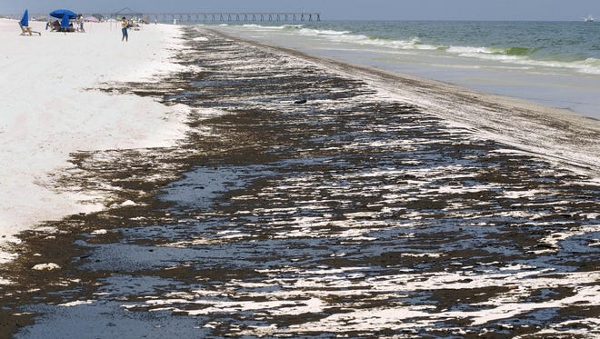 An image of Pensacola Beach during the massive 2010 BP oil spill