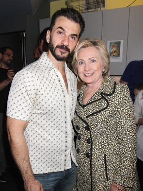 Clinton poses with 2017 Tony Winner for Best Supporting