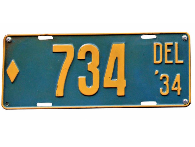 Delaware license plates through the years