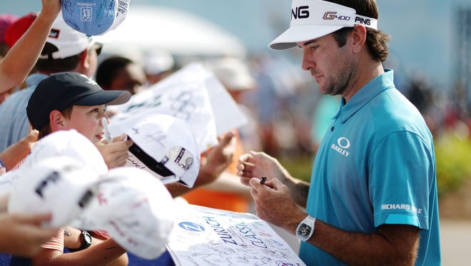 AVONDALE, LA - APRIL 28:  Bubba Watson signs autographs for fans during the third round of the Zurich Classic at TPC Louisiana on April 28, 2018 in Avondale, Louisiana.  (Photo by Chris Graythen/Getty Images)