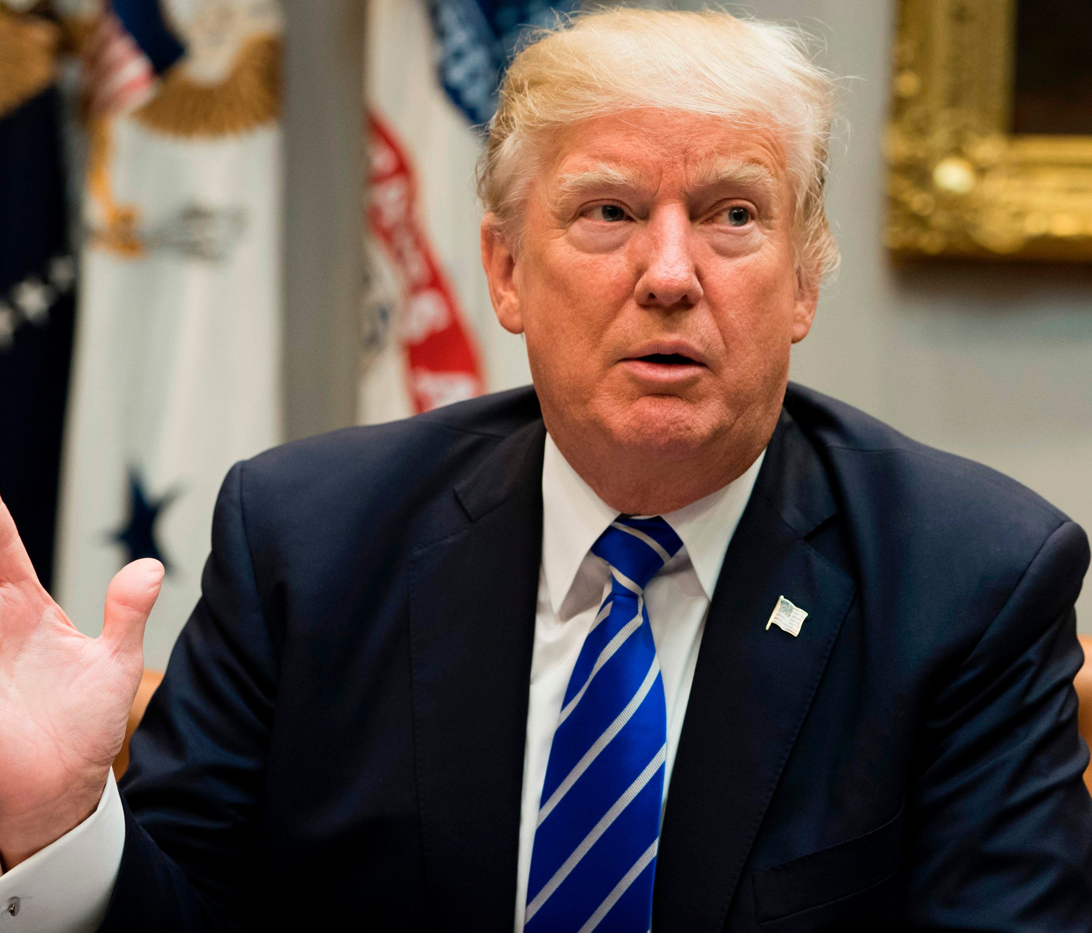 President Trump speaks during a meeting with members of the House Ways and Means Committee in the Roosevelt Room of the White House on Sept. 26, 2017.