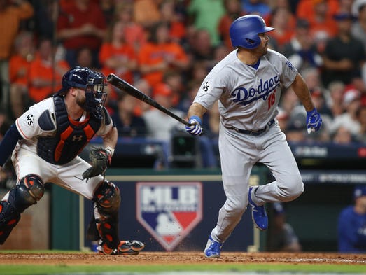 Game 5 at Minute Maid Park: Los Angeles Dodgers outfielder