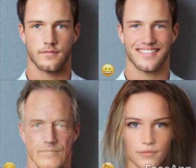 A screenshot of FaceApp.