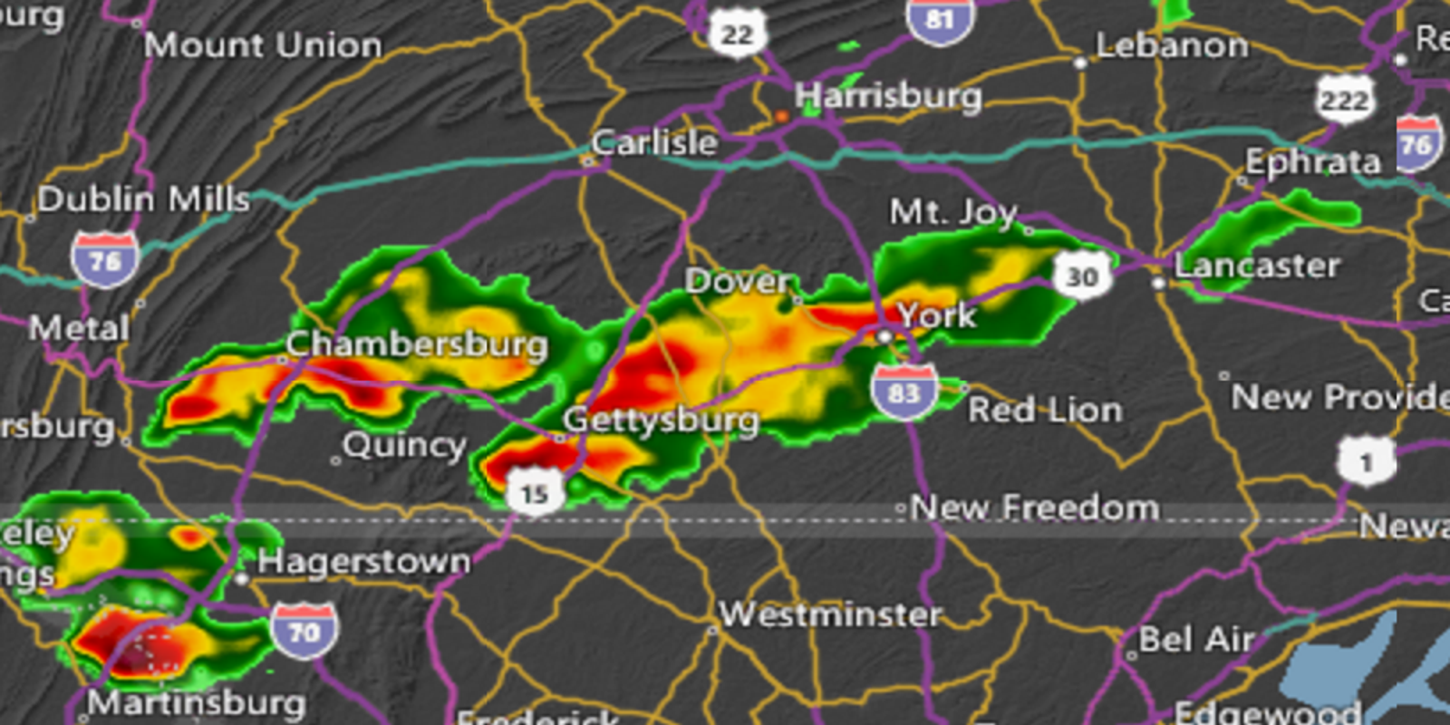 RealTime Central PA Flood Tracking Map