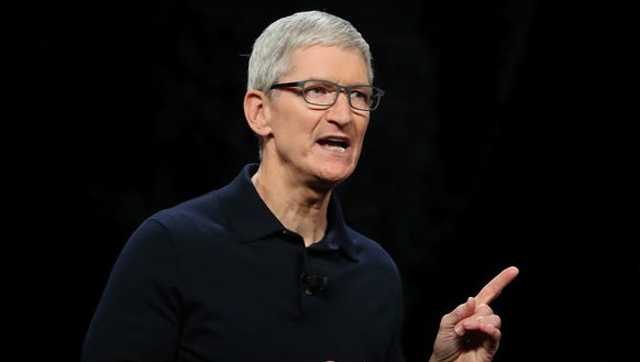 Apple CEO Tim Cook speaks during the 2018 Apple Worldwide Developer Conference at the San Jose Convention Center on June 4, 2018 in San Jose, Calif. Cook told a crowd of business executives on Monday at the Fortune CEO Initiative that CEOs should speak out when they see something that contradicts their company's values.