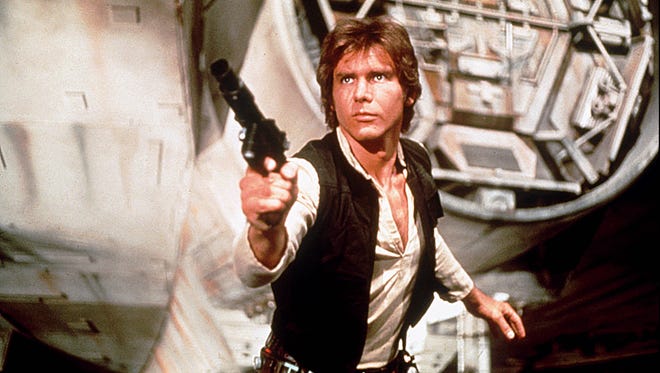 Set decorator Roger Christian fashioned the iconic weapon of Harrison Ford's Han Solo in "Star Wars."