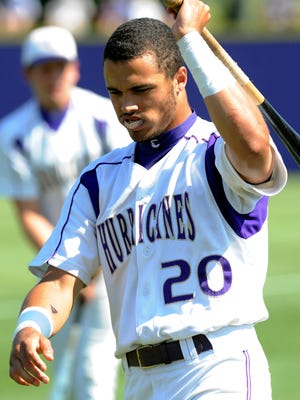 Donavan Tate swings the bat prior to the start of Game 1 of the GHSA state championship series between Cartersville and Columbus on May 30, 2009, at Richard Bell Field in Cartersville, Ga. The San Diego Padres selected Tate with the third overall pick in the baseball draft Tuesday, June 9, 2009.