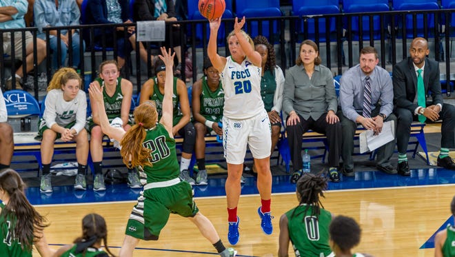 FGCU junior forward Haley Laughter and the Eagles easily shot down USC Upstate at home on Jan. 23, but things are much tougher on the ASUN road. The Eagles are at Upstate on Saturday and are in a first-place ASUN tie with Stetson with just two games to go.