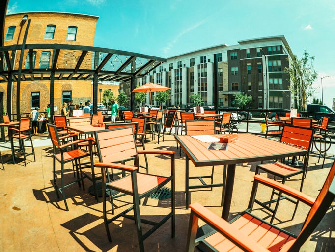 The beautiful patio section of the Tipsy Crow Tavern.