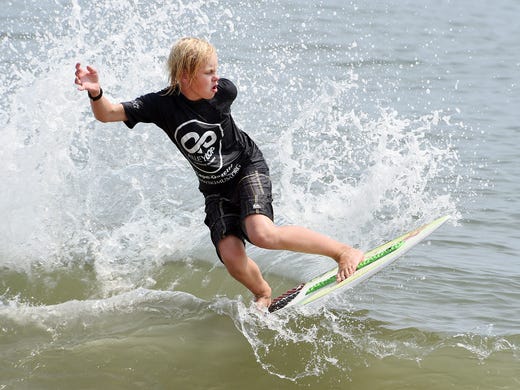 Tucker Sutcliffe compete's in the Boy's Division as Dewey Beach was the site of the Zap Amateur Skimboarding World Championships held on Saturday & Sunday August 9th and 10th with over 200 competitors from around the world competing in several divisions for the honors.