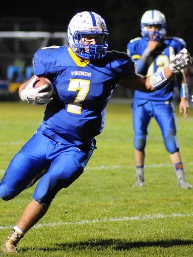 Northern Lebanon’s Luke Funck carries the ball during