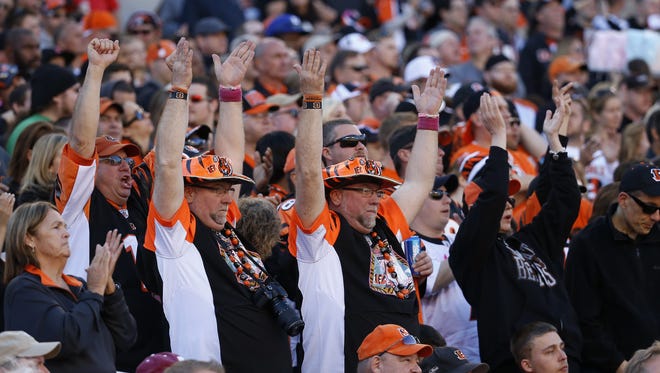 Bengals fans show their spirit during Sunday's game.