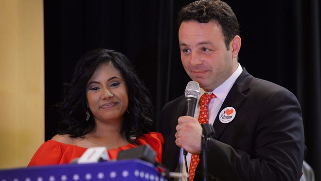 Paterson Mayor Andre Sayegh and First Lady Farhanna Balgahoom Sayegh at the inauguration ceremony in July. The pair appeared at City Hall on Monday to unveil the second phase of the "Paterson Reads" initiative designed to help city school kids.