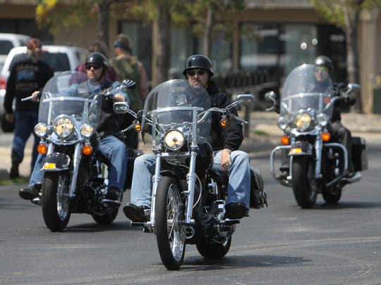 Bikers arrive at a previous motorcycle awareness ride
