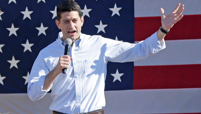 House Speaker Paul Ryan addresses the crowd at an event in October at the Walworth County Fairgrounds in Elkhorn.