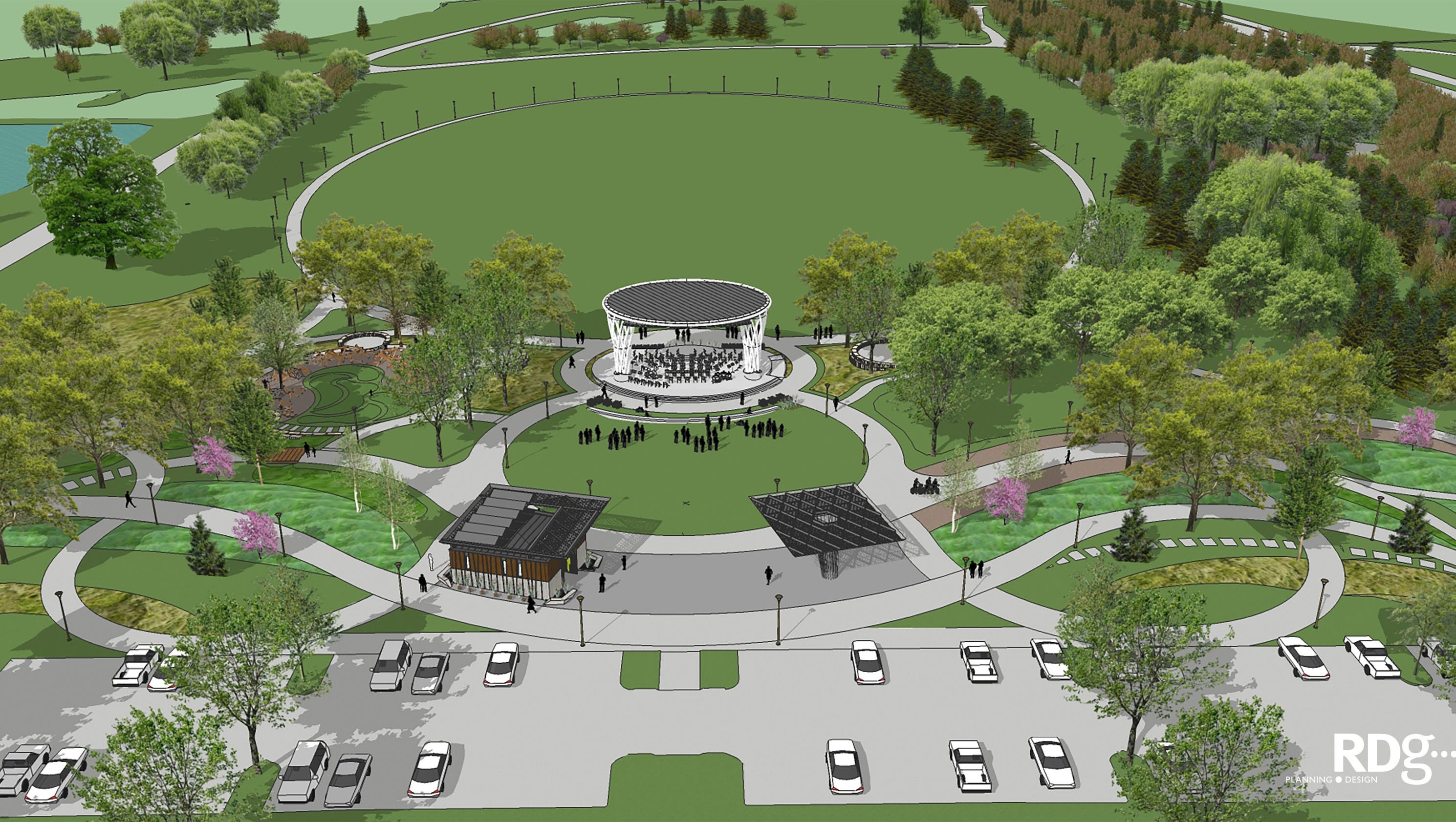 Coming to Des Moines Water Works Park: amphitheater, playgrounds, food