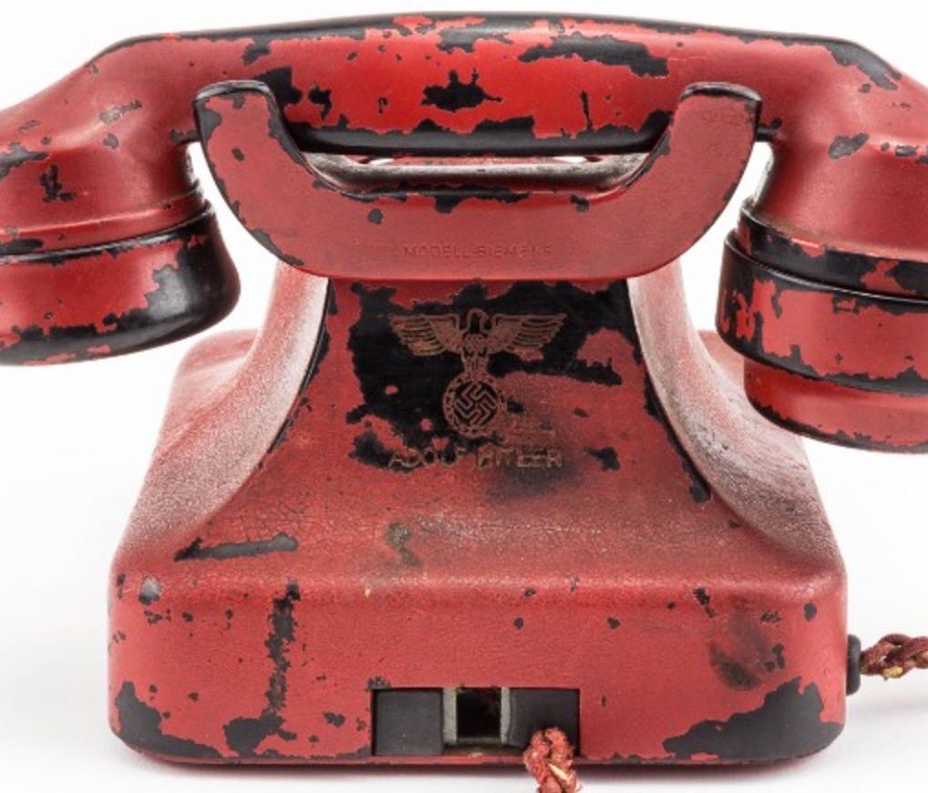 The Siemens phone, which bears Hitler's name and a swastika is 