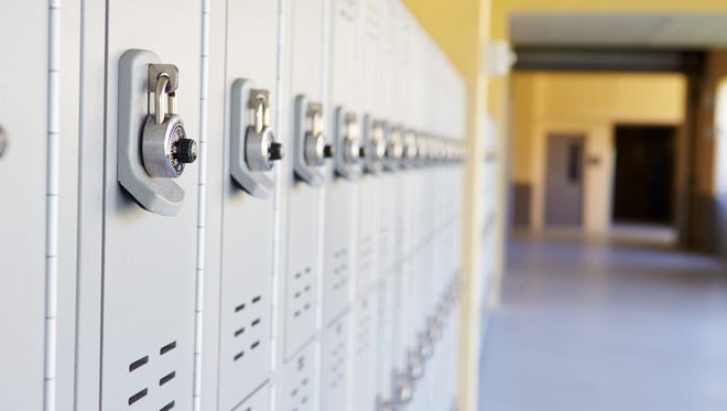 Close Up Of Student Lockers In High School  Corridor