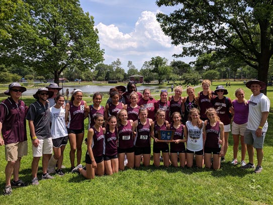 The Ridgewood girls track and field team after winning