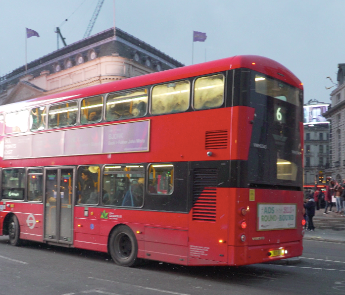 Piccadilly Circus, where Harry, Ron and Hermione had a near-miss with a double-decker bus.
