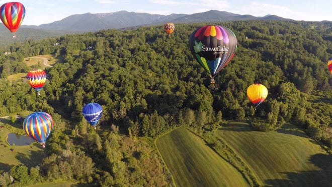 The Stoweflake Hot Air Balloon Festival runs Friday through Sunday.