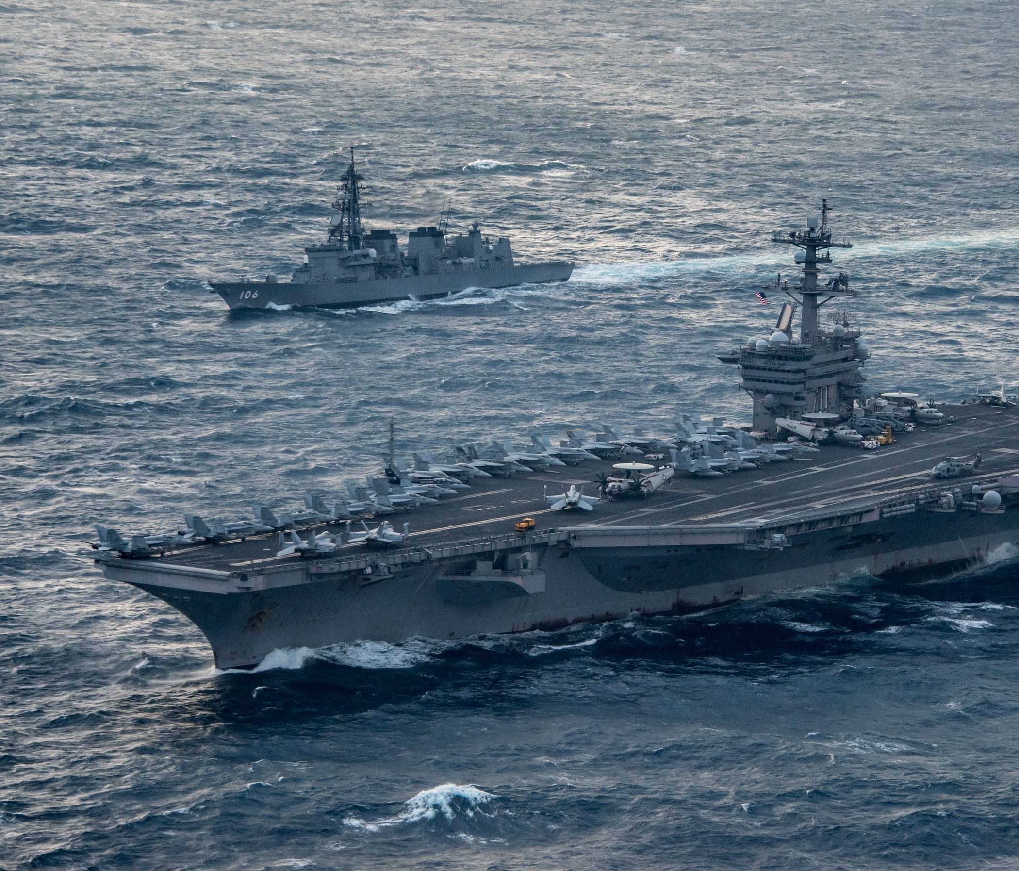 The USS Carl Vinson in the East China Sea on March 9, 2017.