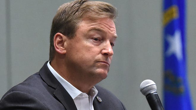 Images from the town hall meeting with Senator Dean Heller and Congressman Mark Amodei at the Reno Sparks Convention Center on April 17, 2017.
