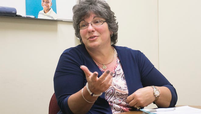 Pennsylvania Family Support Alliance President and CEO Angela M. Liddle, answers a question, during an in-depth conversation with York Dispatch staff members Wednesday, April 20, 2016. Amanda J. Cain photo