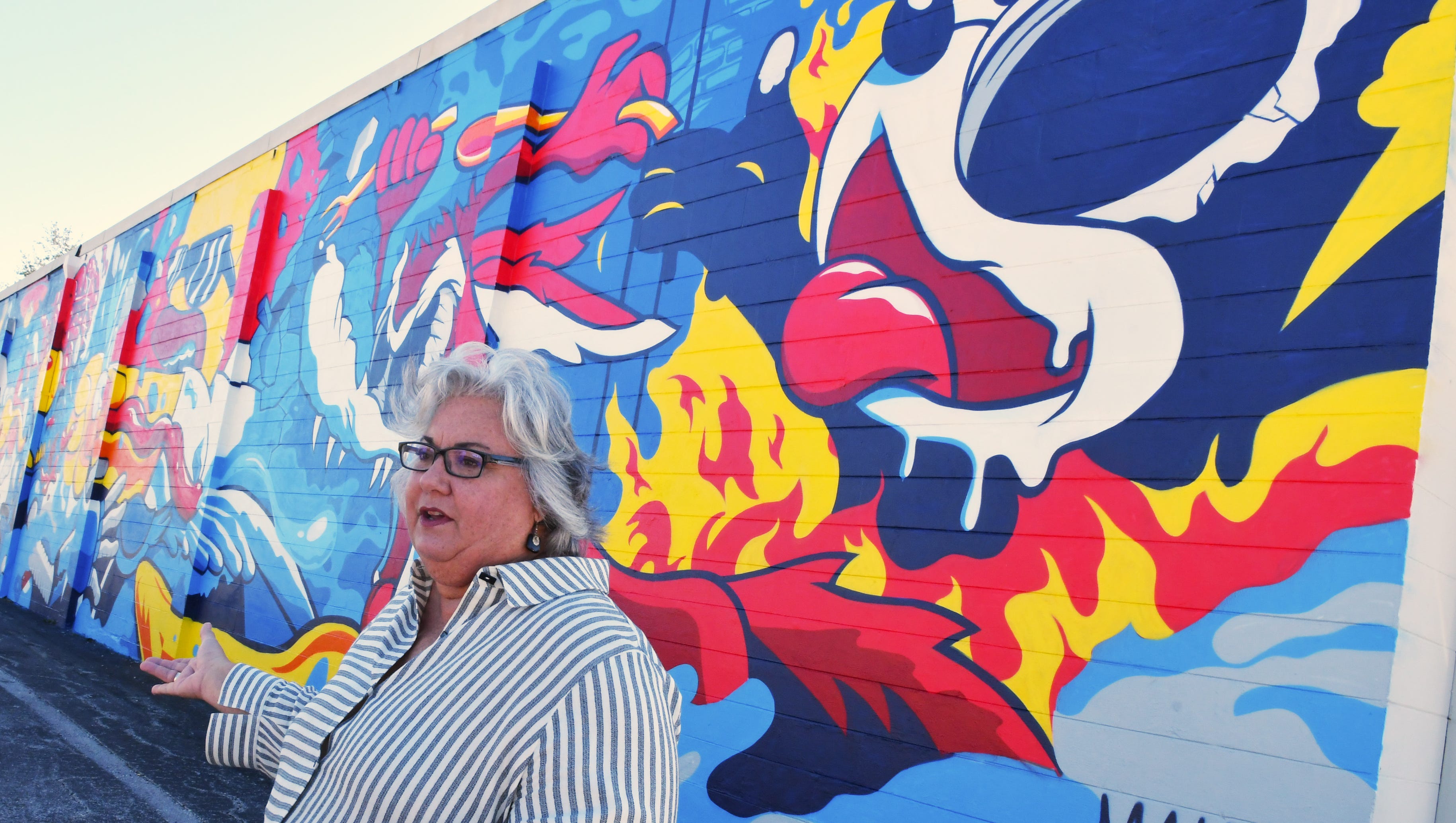 Eau Gallie Mural Of Violent Cartoon Characters Faces City Hall