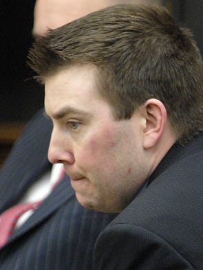 James Biela sits pensively while waiting to the jury
