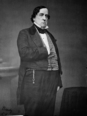 Lewis Cass, in a picture taken between 1855 and 1865. Cass  represented Michigan in the U.S. Senate and served in the cabinet of Andrew Jackson.
