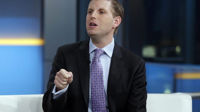 In this Jan. 17, 2018 file photo, Eric Trump appears on the "Fox & friends" television program, in New York. The Trump Organization, responding to claims that some of its workers were in the U.S. illegally, says it will use the E-Verify electronic system at all of its properties to check employees’ documentation.