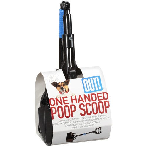 out one handed dog poop scoop
