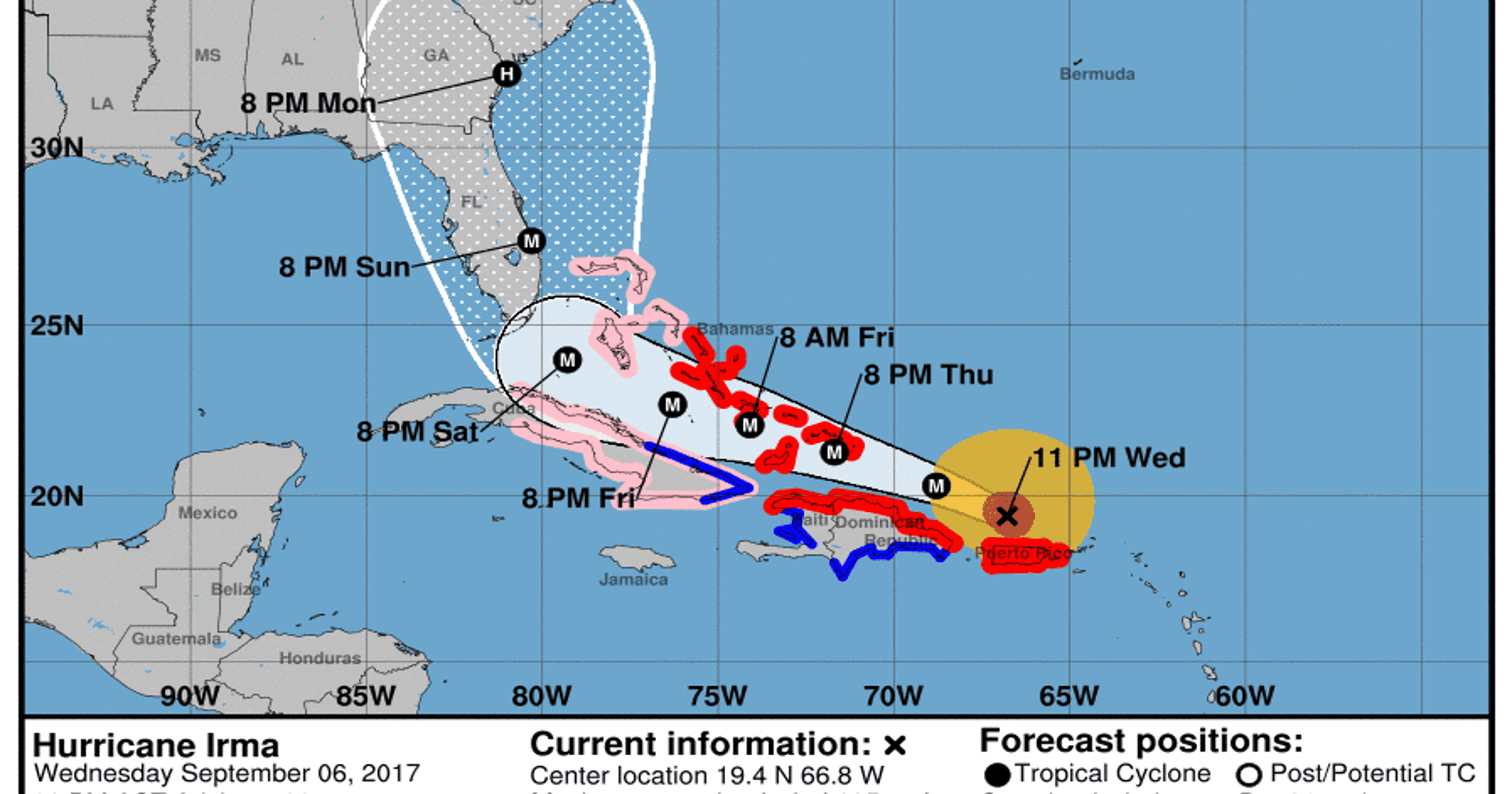 Latest forecast puts Florida solidly in path of Category 5 Hurricane Irma