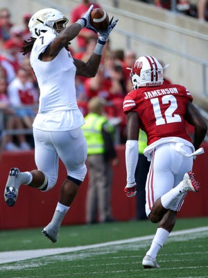 Badgers junior cornerback Natrell Jamerson, who suffered a broken left fibula in Week 2 against Akron, missed six games before playing on the punt-coverage unit last week at Northwestern.
