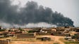 Smoke plumes rise on the frontline as the Iraqi forces'