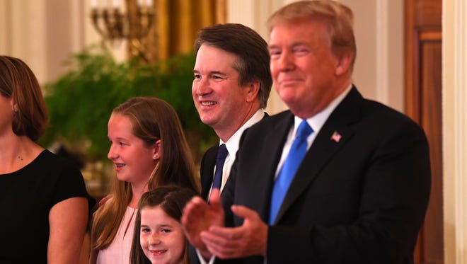 At the White House, President Donald Trump announces his nomination of Brett Kavanaugh for the Supreme Court of the United States.